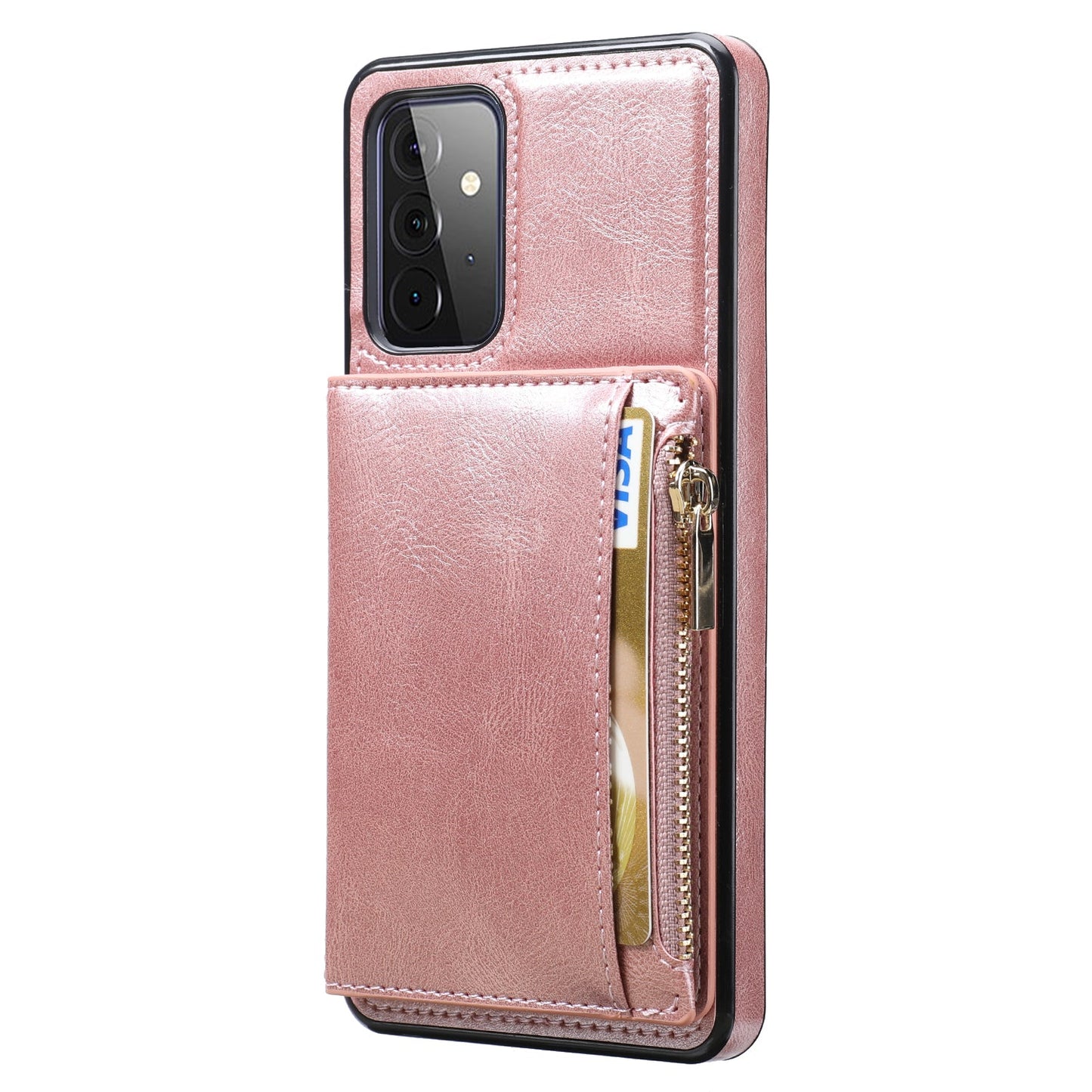 Neues Upgrade Multifunktionale Brieftaschen-Reißverschluss-Handyhülle für Samsung A52 5G