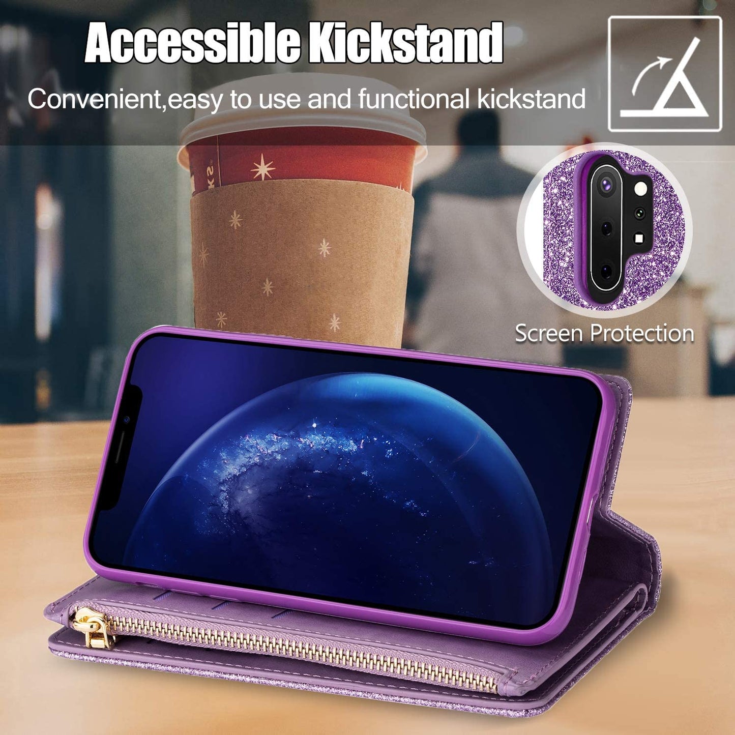 Glitzer Funkelnd Mädchenhaft Bling Leder Flip Cover für Samsung Note20/Note20 5G