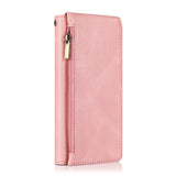 Luxury Skin Feel Multi-card Zipper Leather Case For Samsung A Series