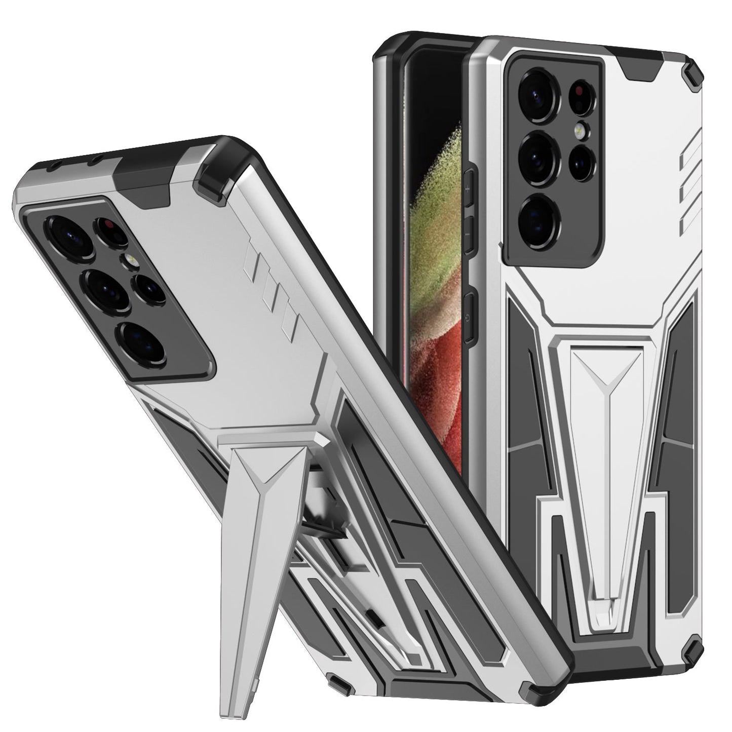 Neue Außergewöhnliche Armor Bracket Magnetische Handyhülle für Samsung S21 Ultra 5G