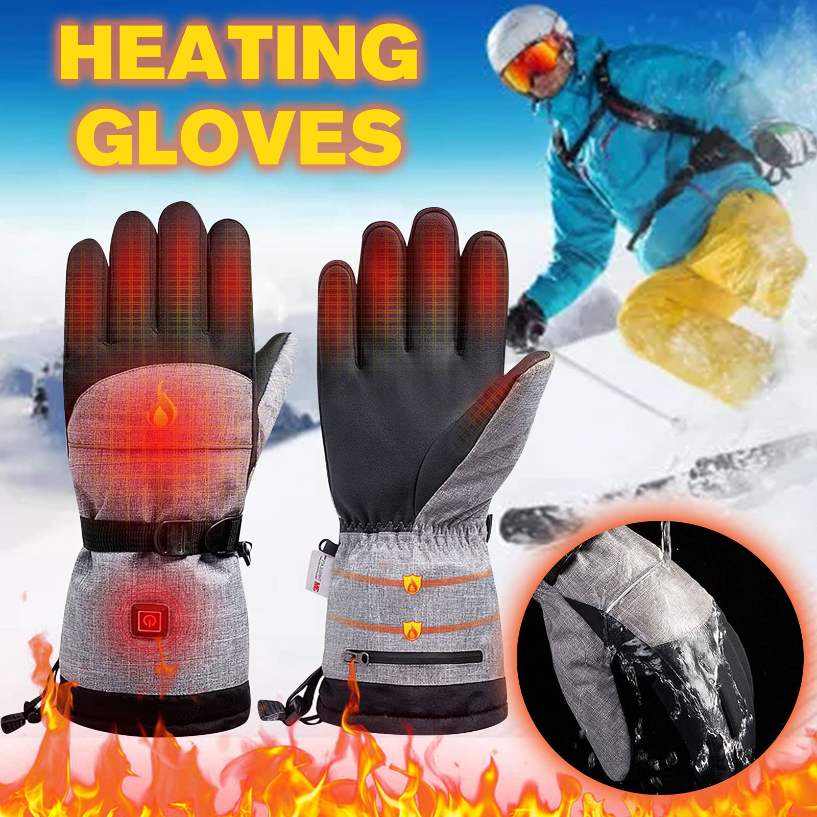 Adjustable Temp 40-55 °C Heated Gloves