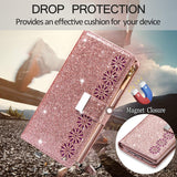 Glitter Sparkly Girly Bling Leather Flip Cover For Samsung S21 Series