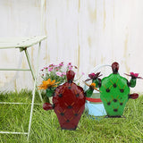 Metal Cactus Yard Art Decor Colorful Hand Painted Garden Metal Art