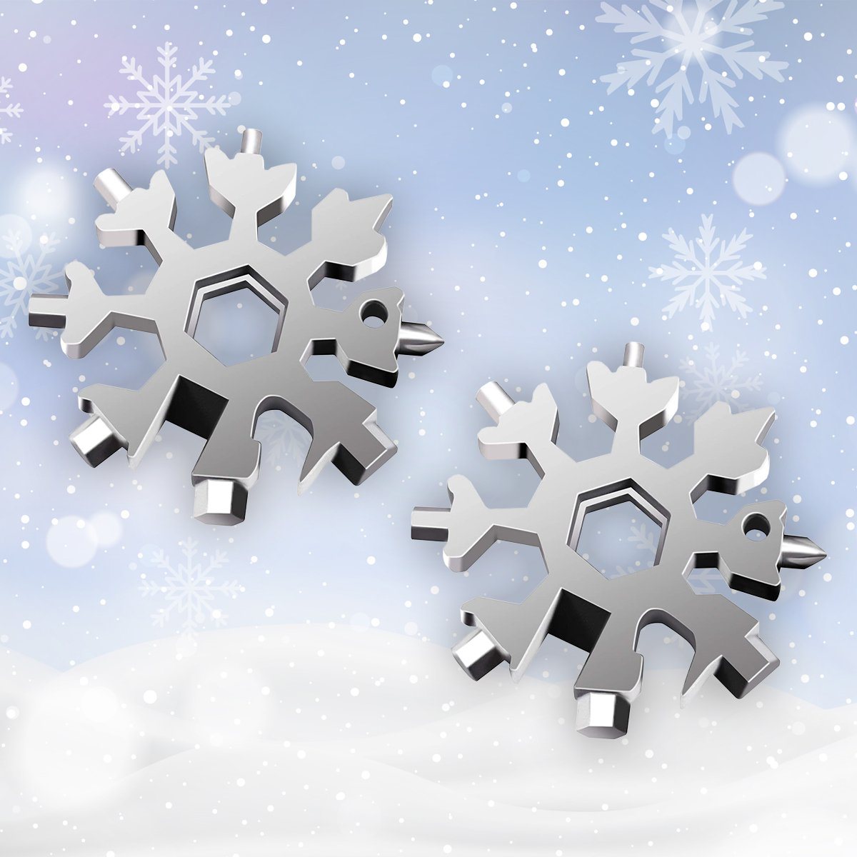 Amenitee 18-in-1 snowflakes multi-tool MULTITOOLS smartsaker silver*2 