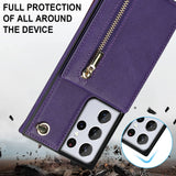 New Crossbody Zipper Wallet Phone Case For Samsung S21 Series