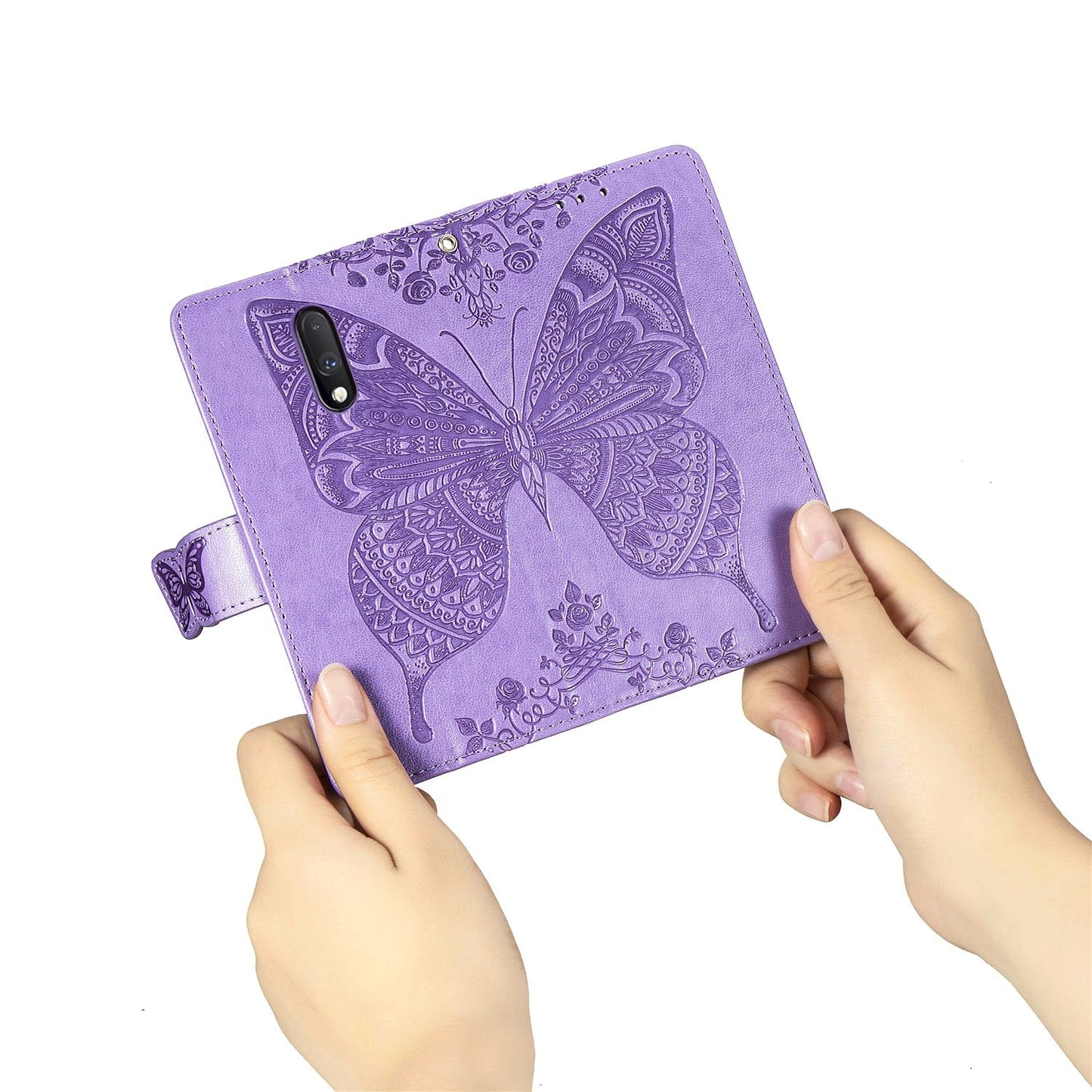 Luxuriöse geprägte Schmetterlings-Leder-Brieftaschen-Flip-Hülle für OnePlus-Serie