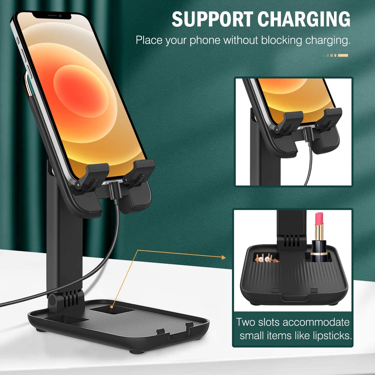 Mini support pliable télescopique pour téléphone et tablette