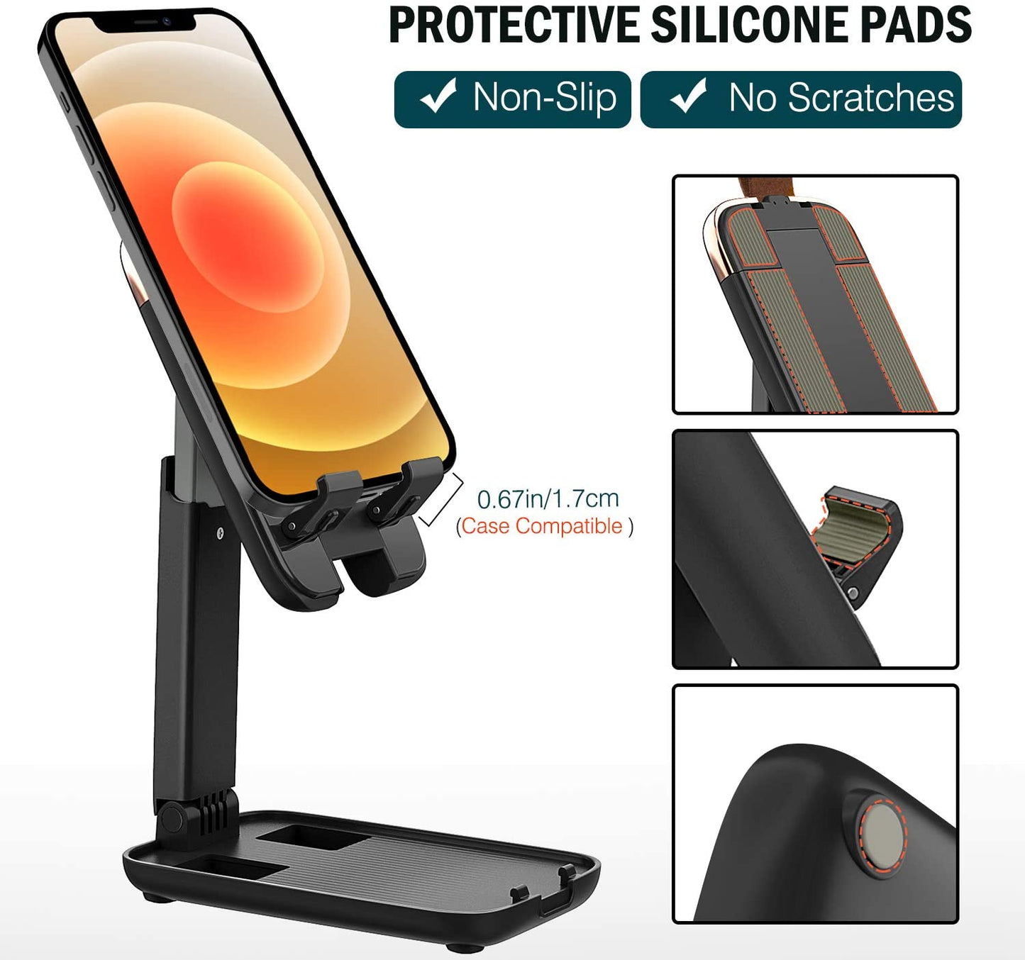 Mini support pliable télescopique pour téléphone et tablette