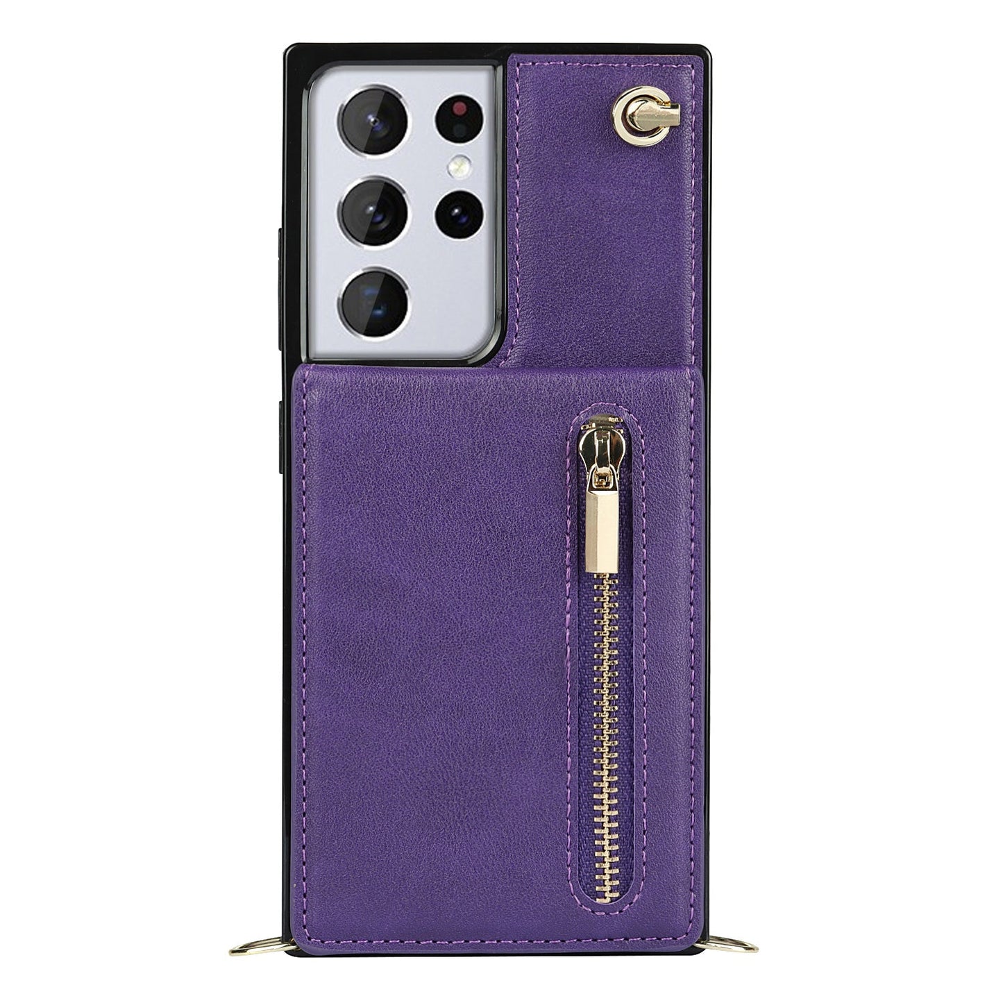 Neue Umhänge-Reißverschluss-Brieftaschen-Handyhülle für die Samsung S21 Serie