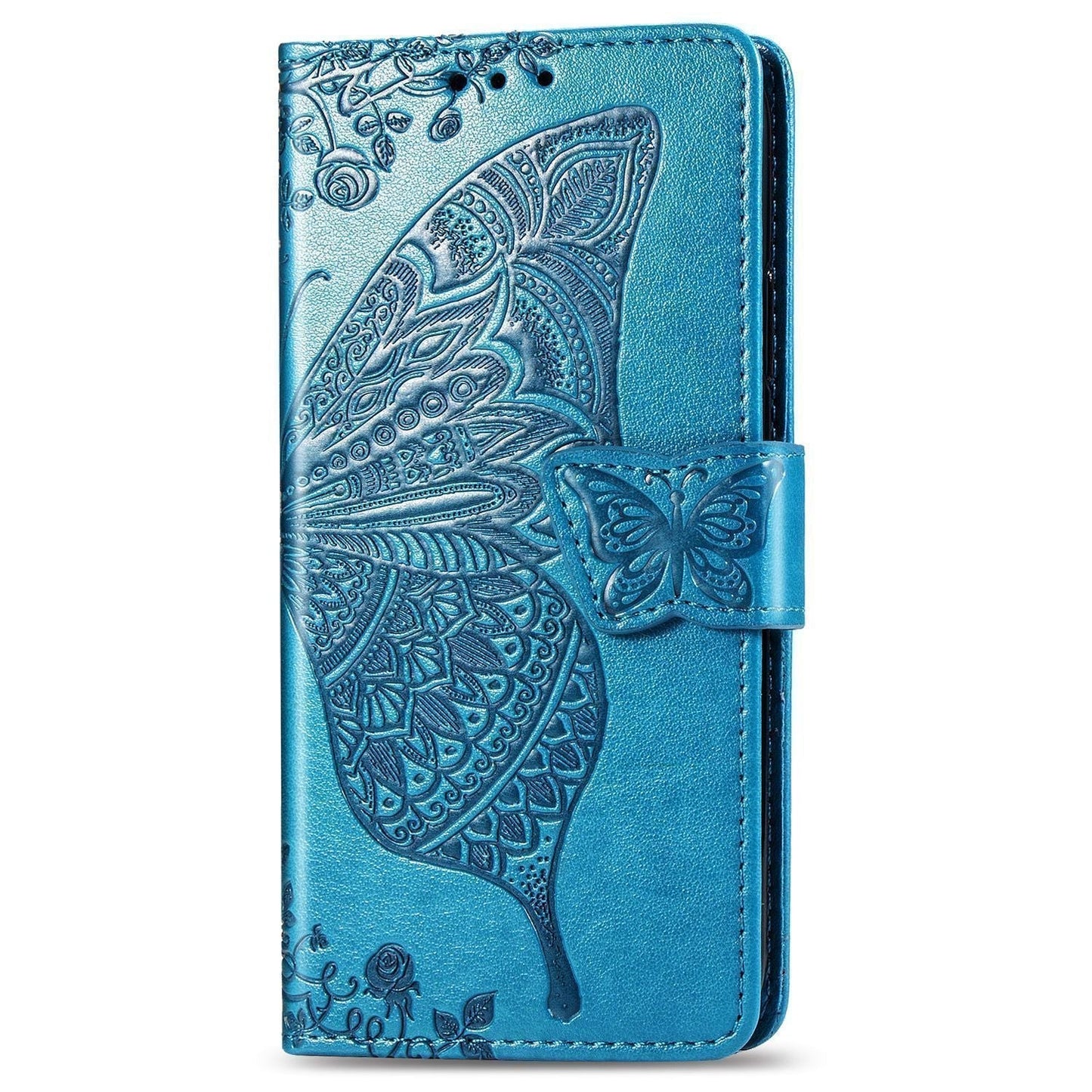 Luxuriöses geprägtes Schmetterlings-Leder-Brieftaschen-Flipcase für Samsung Galaxy S21FE