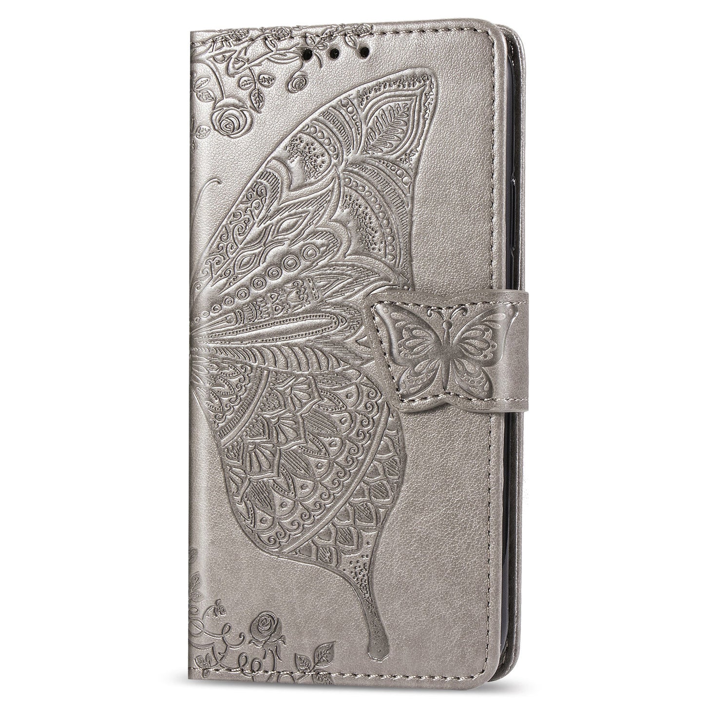 Luxuriöse geprägte Schmetterlings-Leder-Brieftasche-Flip-Hülle für Google Pixel