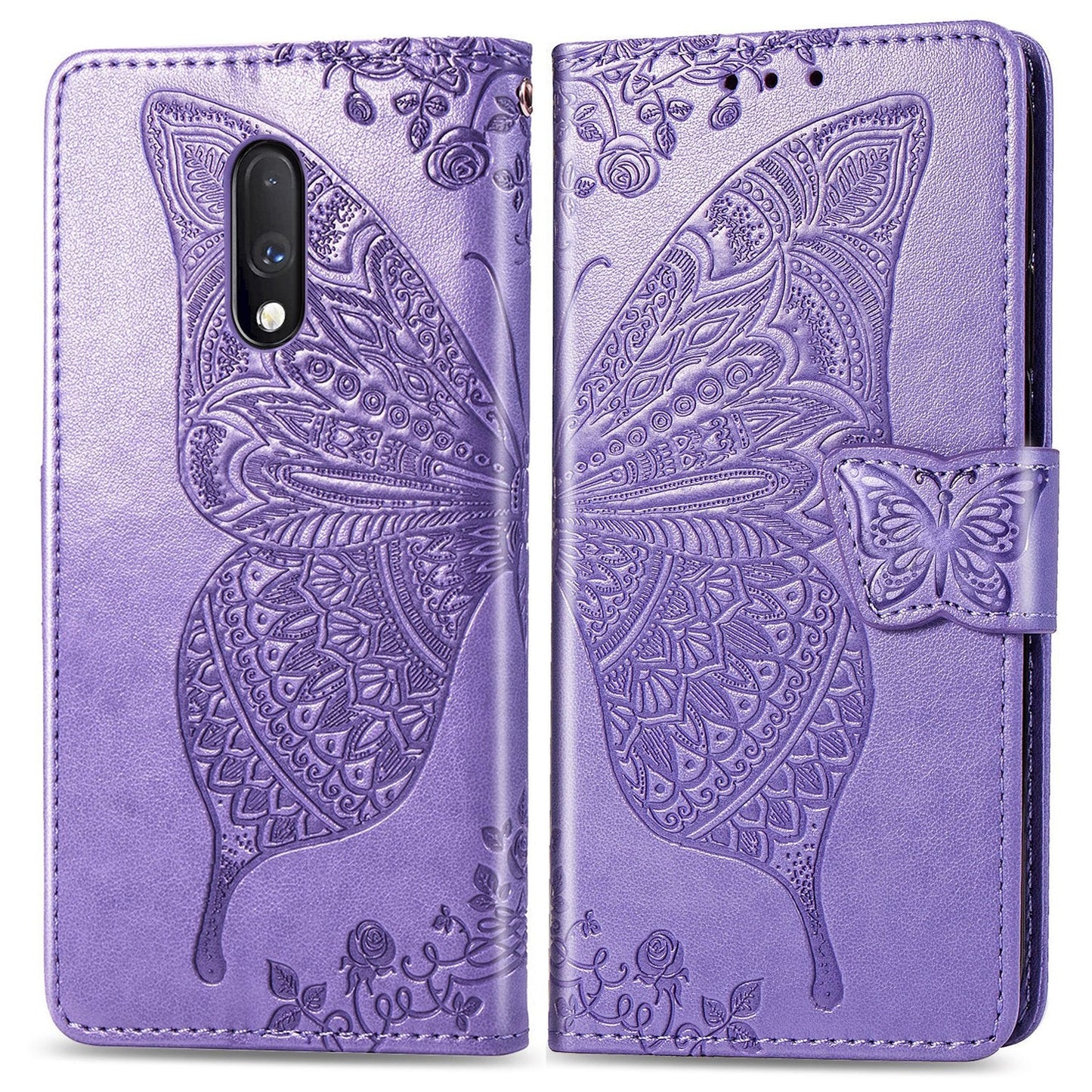 Luxuriöse geprägte Schmetterlings-Leder-Brieftaschen-Flip-Hülle für OnePlus-Serie
