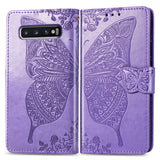 Luxury Embossed Butterfly Leather Wallet Flip Case For Samsung Galaxy S10