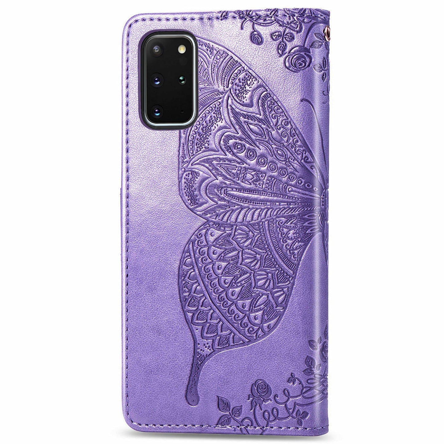 Luxuriöse geprägte Schmetterlings-Lederhülle Klapptasche für Samsung Galaxy S20 Plus