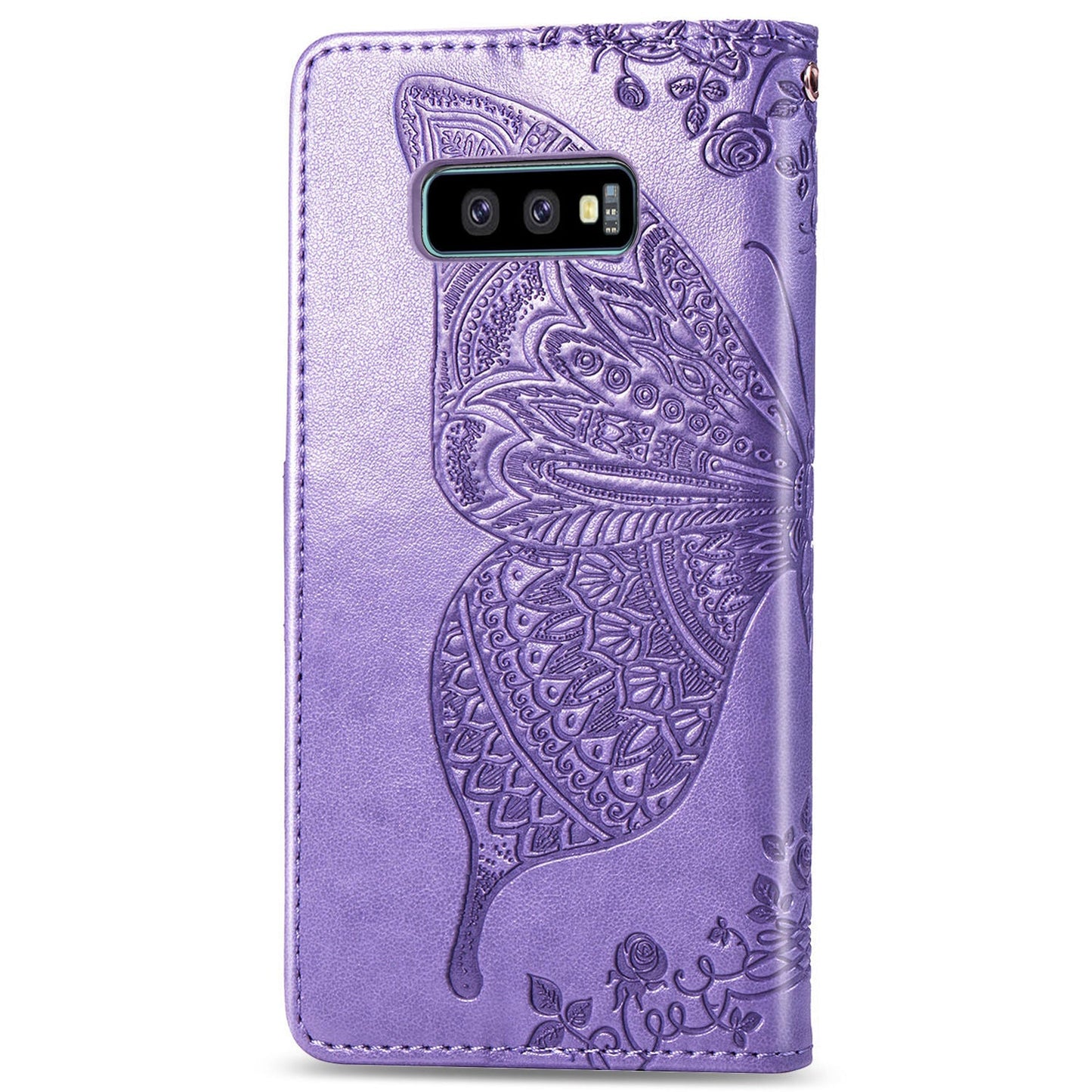 Luxuriöse geprägte Schmetterlings-Lederhülle Brieftasche Flip Case für Samsung Galaxy S10E