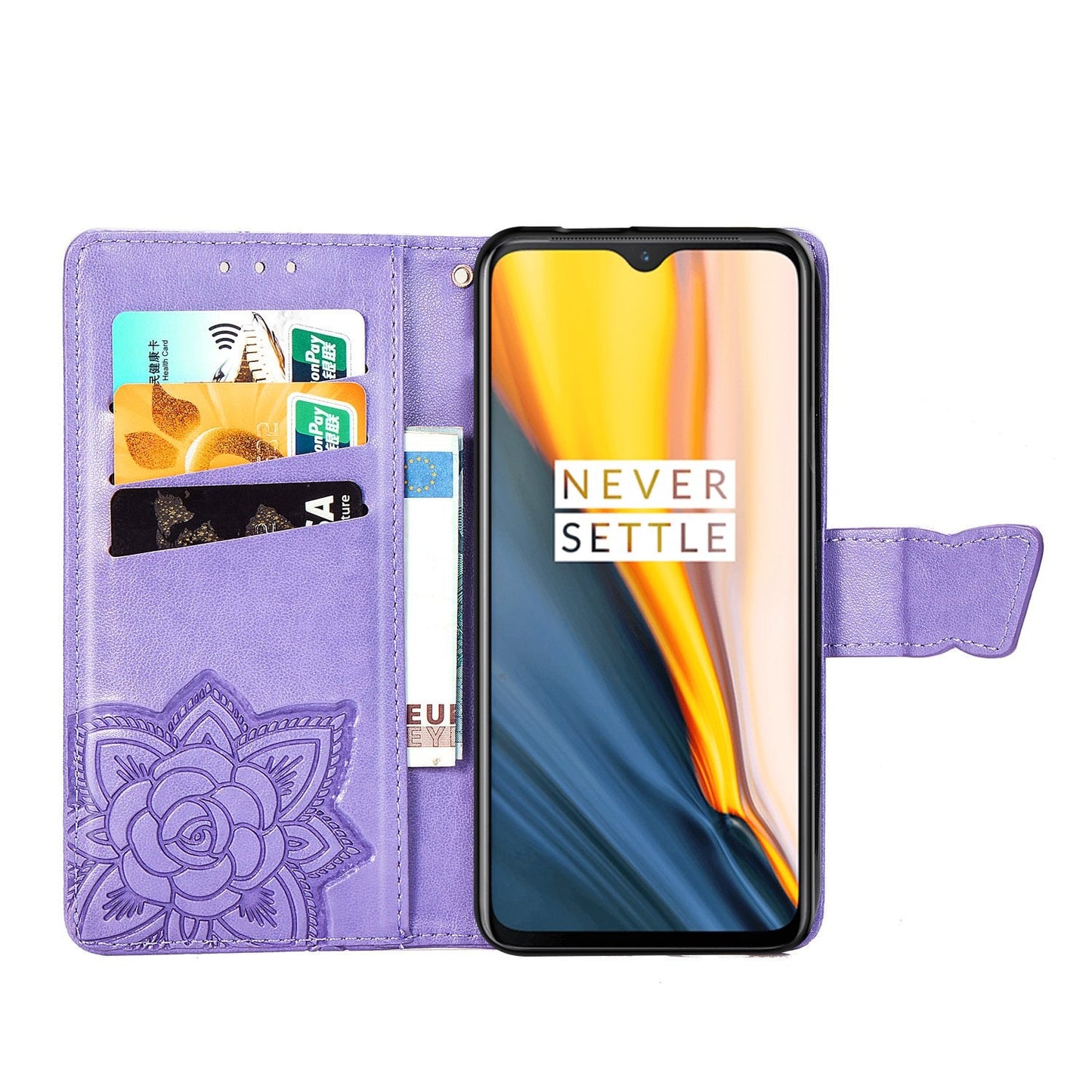 Luxuriöse geprägte Schmetterlings-Leder-Brieftaschen-Flip-Hülle für OnePlus-Serie
