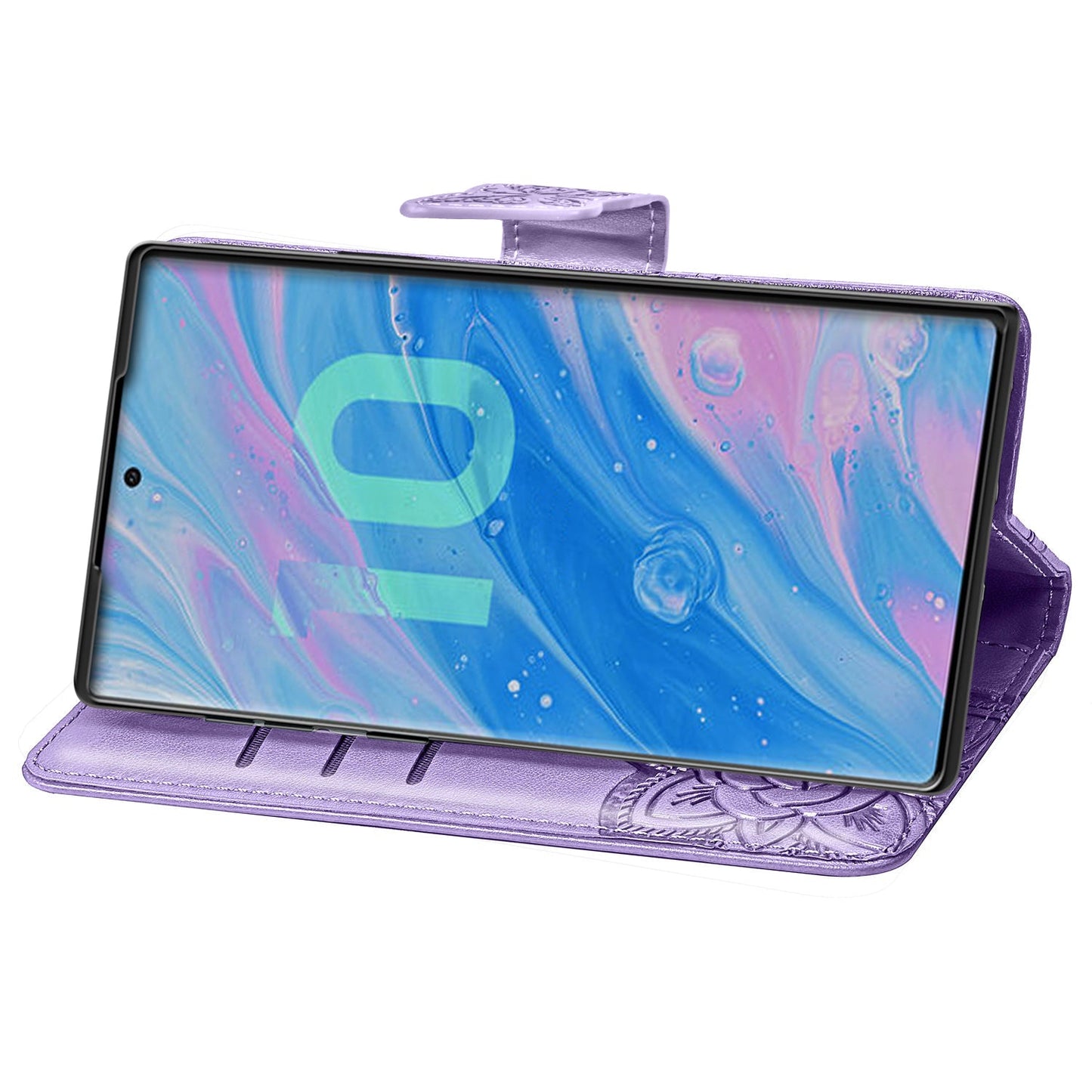 Luxuriöse geprägte Schmetterlings-Leder-Brieftaschen-Flip-Hülle für Samsung Note10 Plus