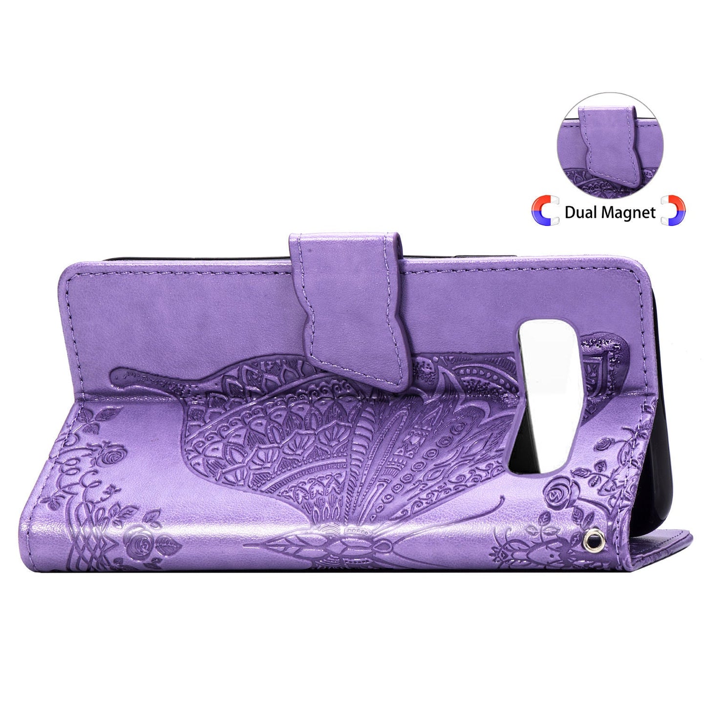 Luxuriöse geprägte Schmetterlings-Lederhülle Brieftasche Flip Case für Samsung Galaxy S10E
