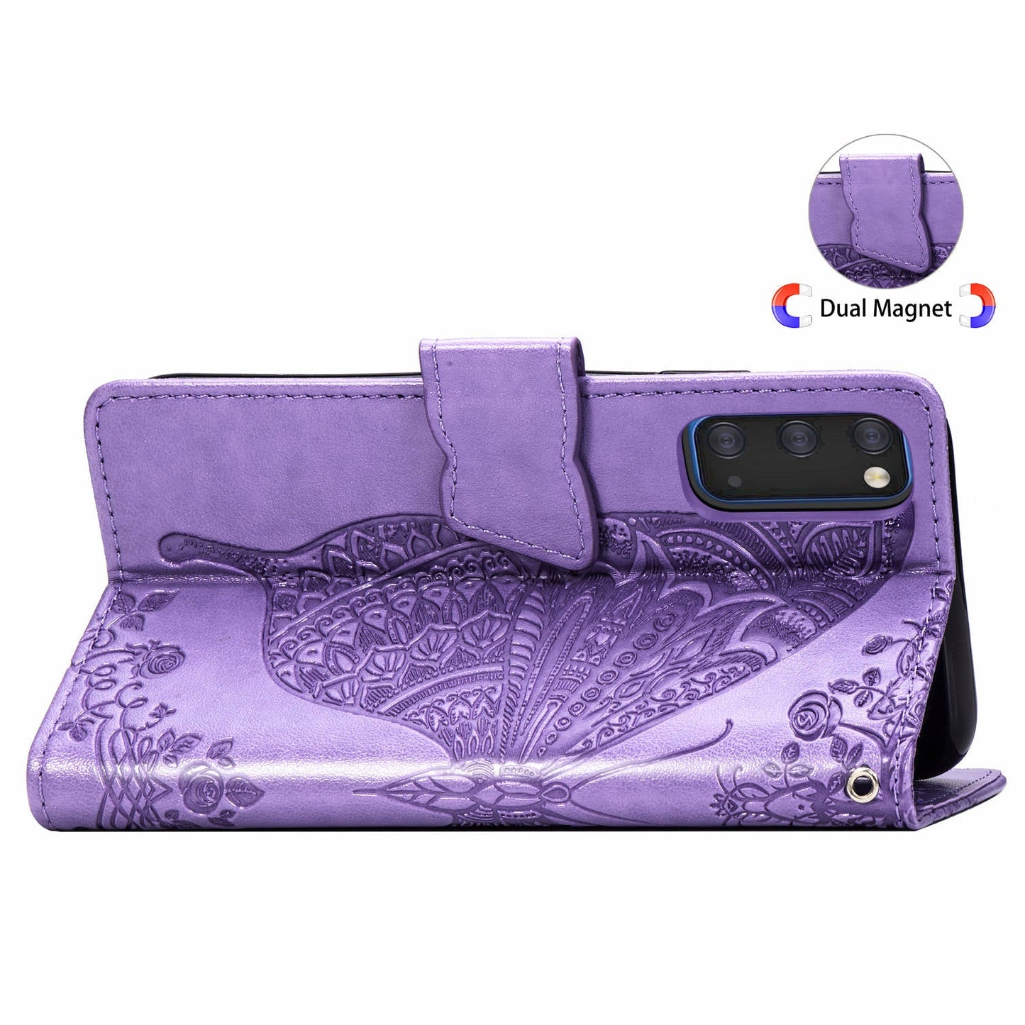 Luxus geprägte Schmetterlings-Leder-Brieftasche Klapphülle für Samsung Galaxy S20