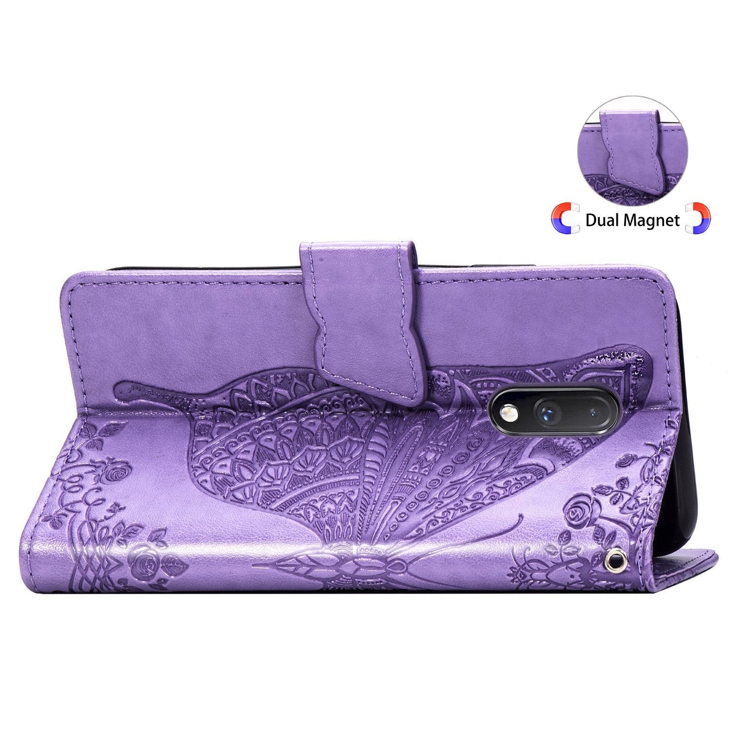 Luxuriöse geprägte Schmetterlings-Leder-Brieftaschen-Flip-Hülle für OnePlus-Serie