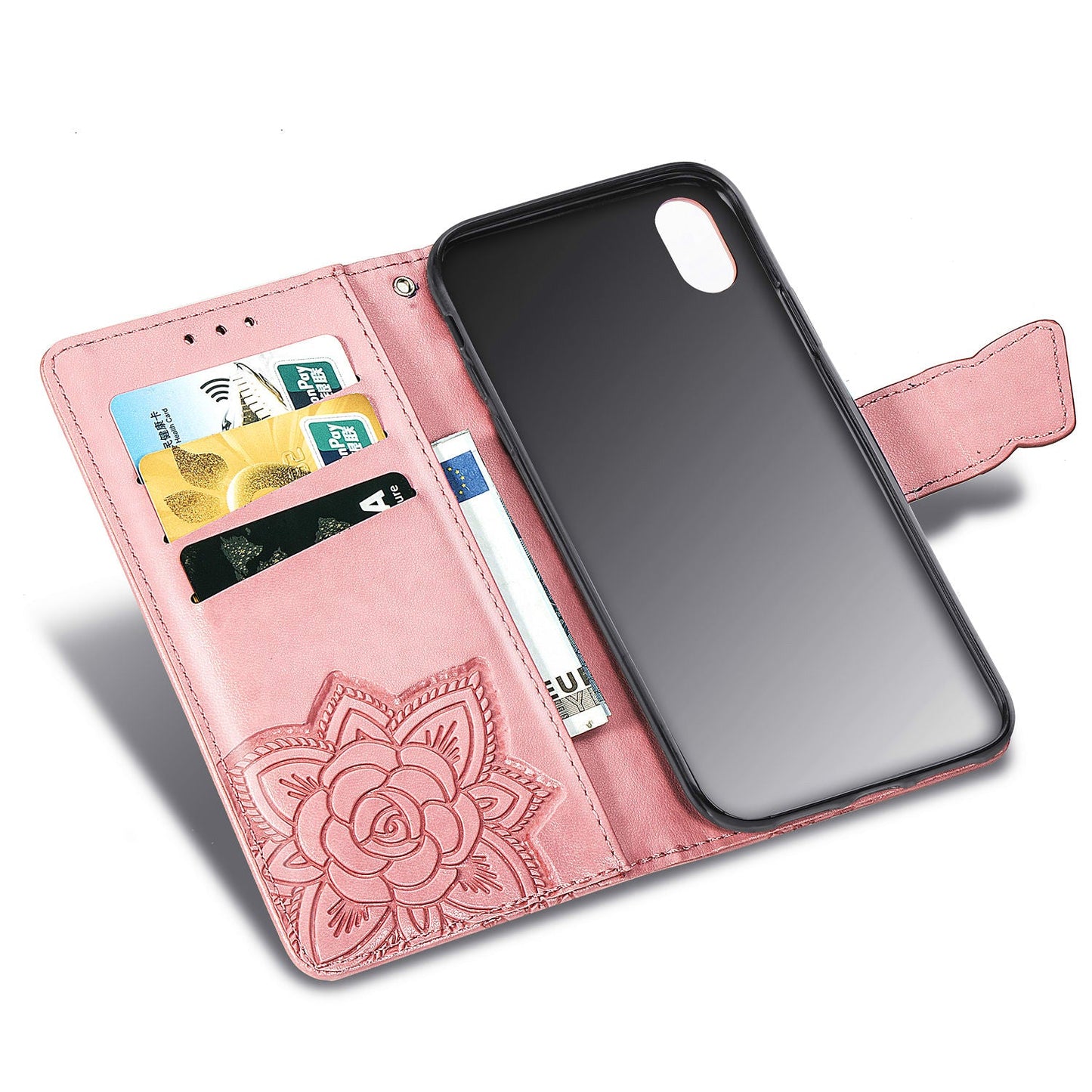 Neue luxuriöse geprägte Schmetterlings-Leder-Brieftasche Flip Case für IPHONE XS Max
