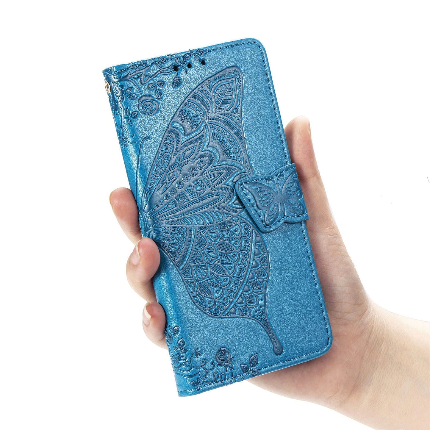 Luxuriöse geprägte Schmetterling-Leder-Brieftaschenhülle für LG Stylo 6
