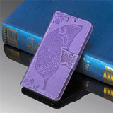 Luxury Embossed Butterfly Leather Wallet Flip Case For iPhone 12 Series