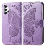 Luxury Embossed Butterfly Leather Wallet Flip Case For Samsung A32