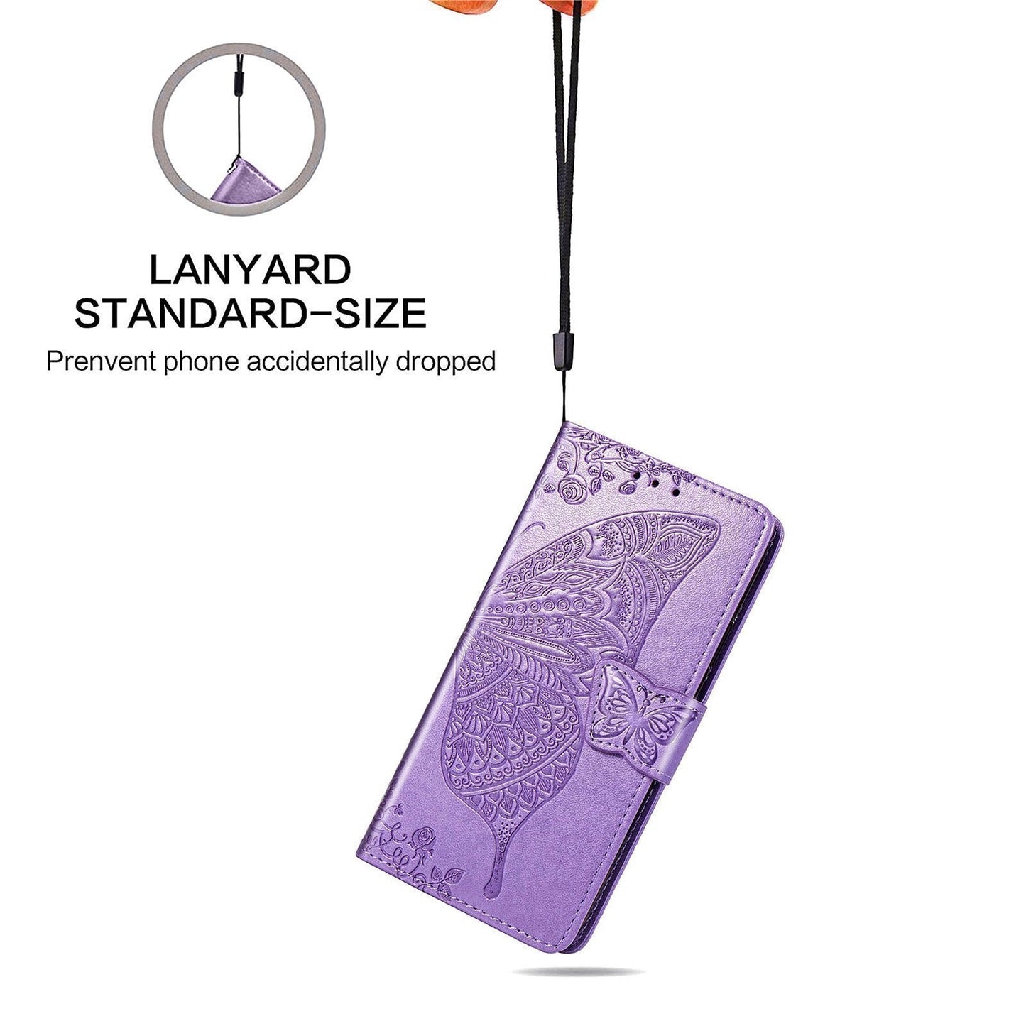 Luxuriöse geprägte Schmetterlings-Lederhülle mit Klappe für Samsung Note8