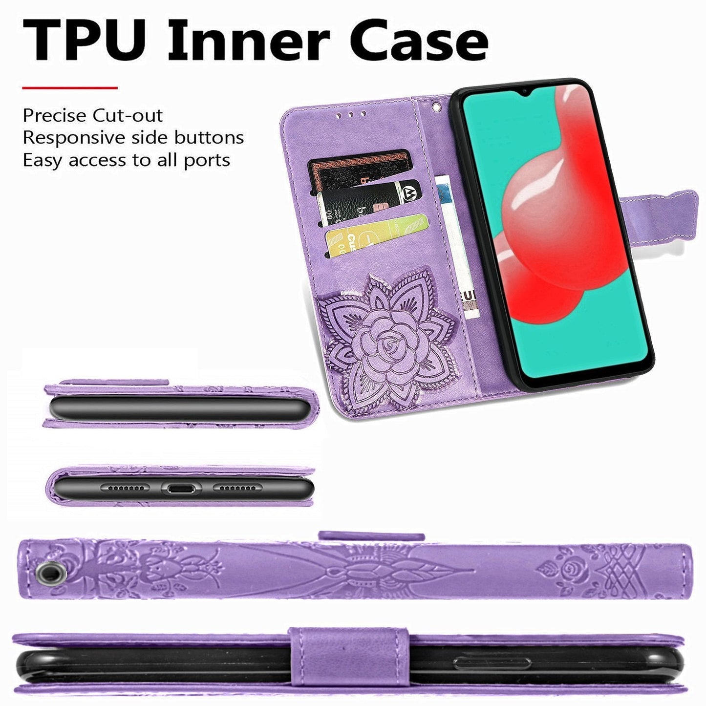 Luxuriöse geprägte Schmetterlings-Leder-Brieftaschen-Flip-Hülle für Samsung Galaxy S10