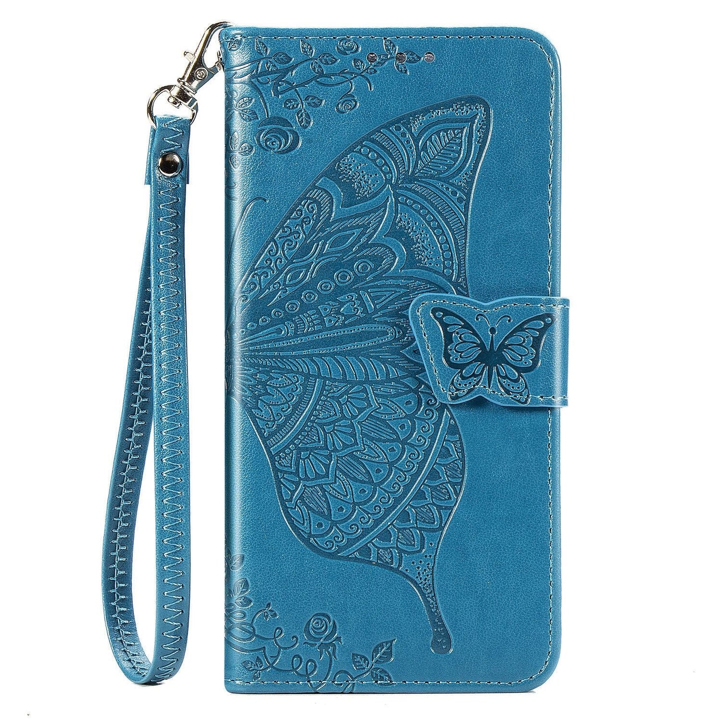 Luxuriöse geprägte Schmetterlings-Lederhülle Flip Case für Samsung A40