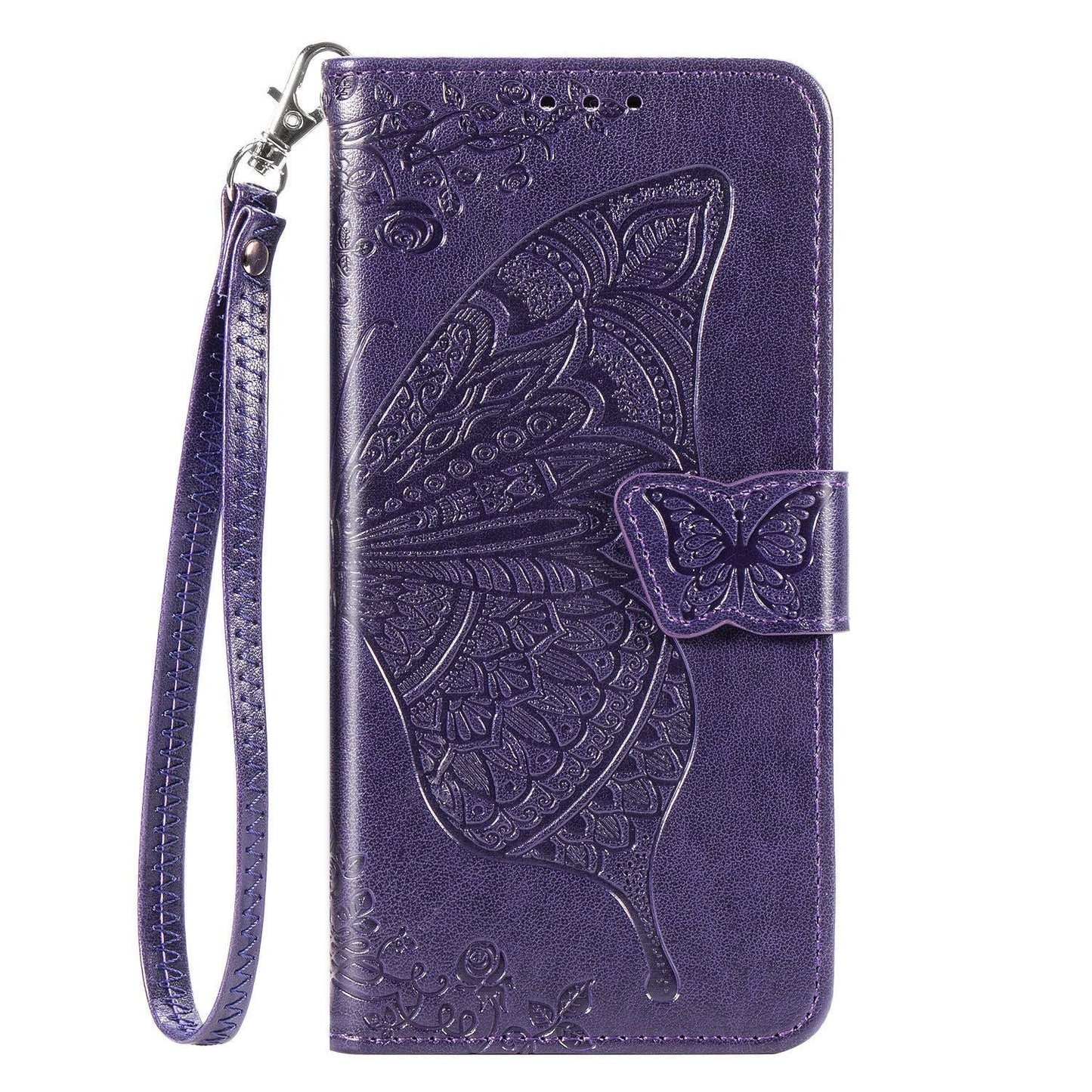 Luxuriöse geprägte Schmetterlings-Lederhülle Flip Case für Samsung A40