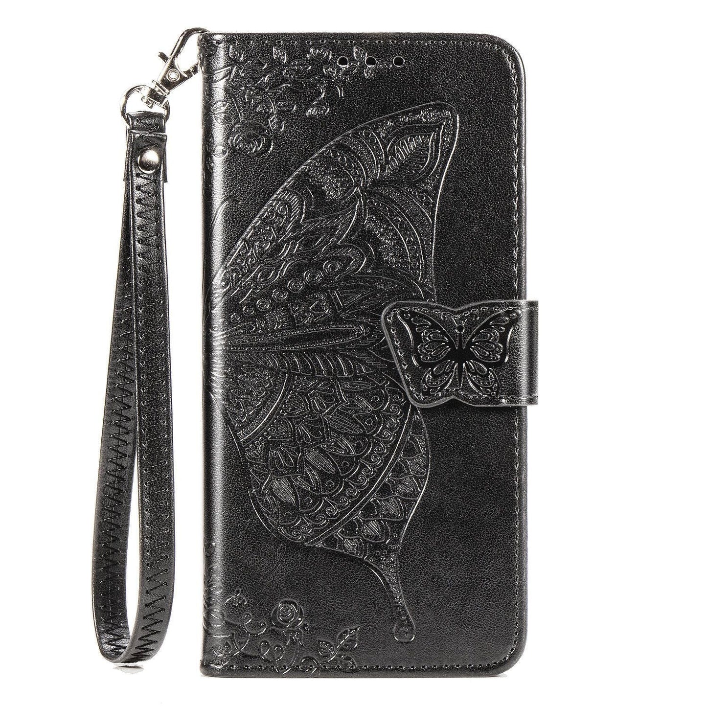 Luxuriöse geprägte Schmetterlings-Lederhülle Flip Case für Samsung A40