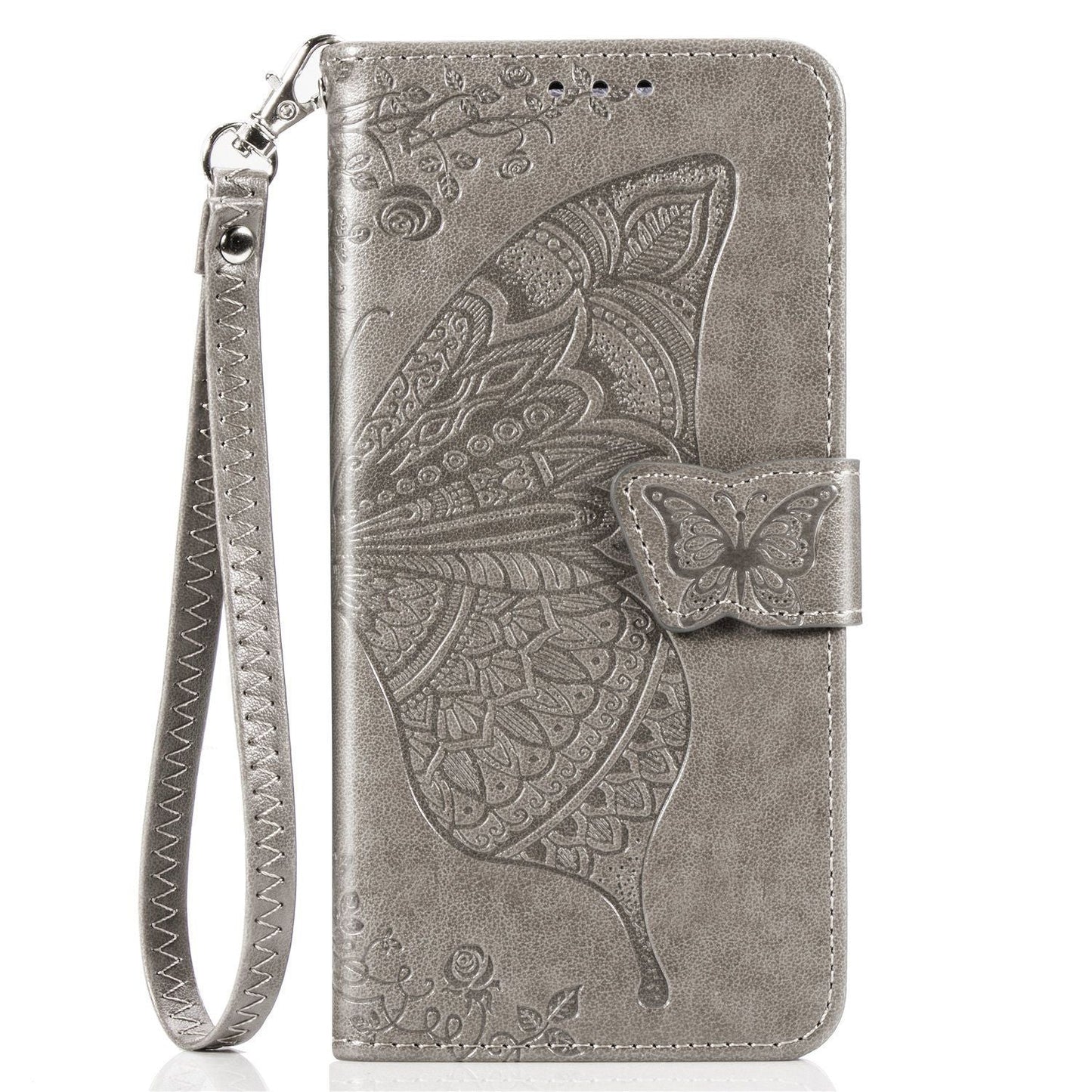 Luxuriöse geprägte Schmetterlings-Lederhülle Flip Case für Samsung A40