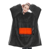 Heated Wearable Blanket Hoodie with Battery Pack