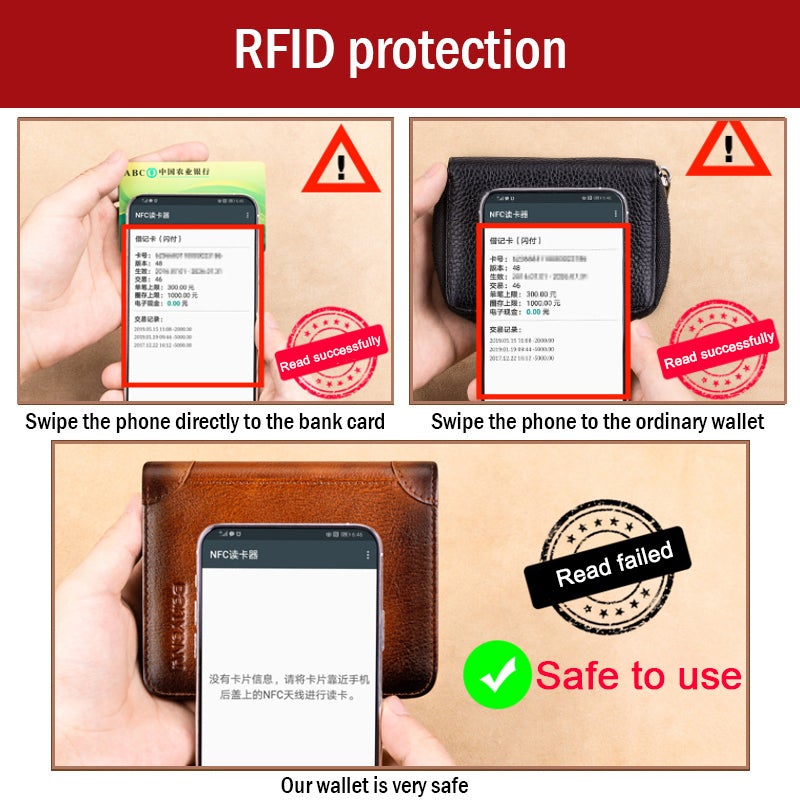 RFID-Geldbörsen für Herren aus echtem Leder