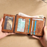Upgrade RFID Male Genuine Leather Wallets