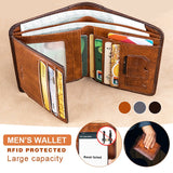 Upgrade RFID Male Genuine Leather Wallets