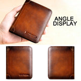 Upgrade RFID Male Genuine Leather Wallets