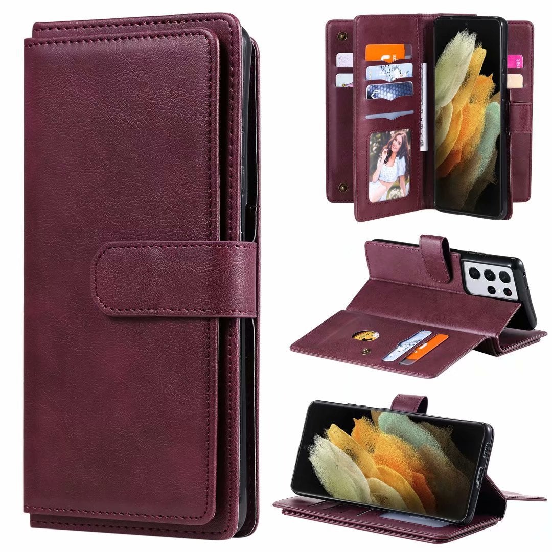 Multifunktionale Brieftasche mit großer Kapazität für Samsung S21 Serie