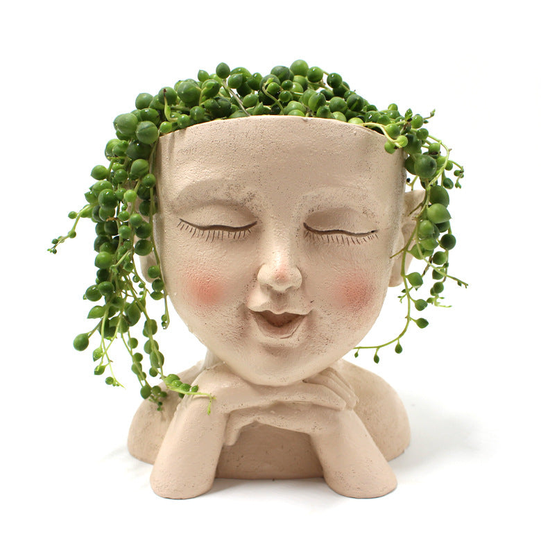 Face Flower Pot Head Flower Pot Sweat Succulent Flower Pot