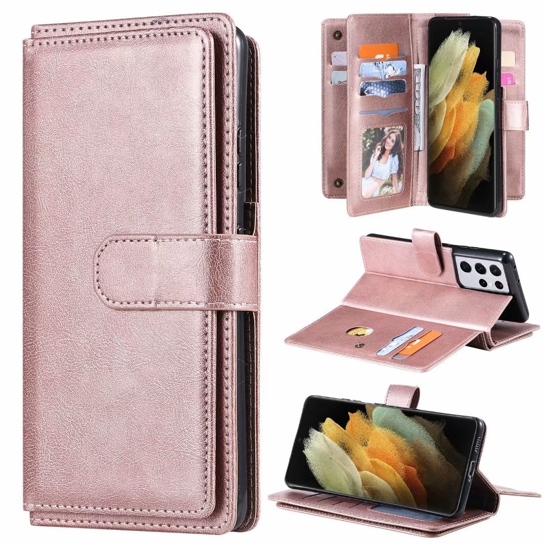 Multifunktionale Brieftasche mit großer Kapazität für Samsung S21 Serie