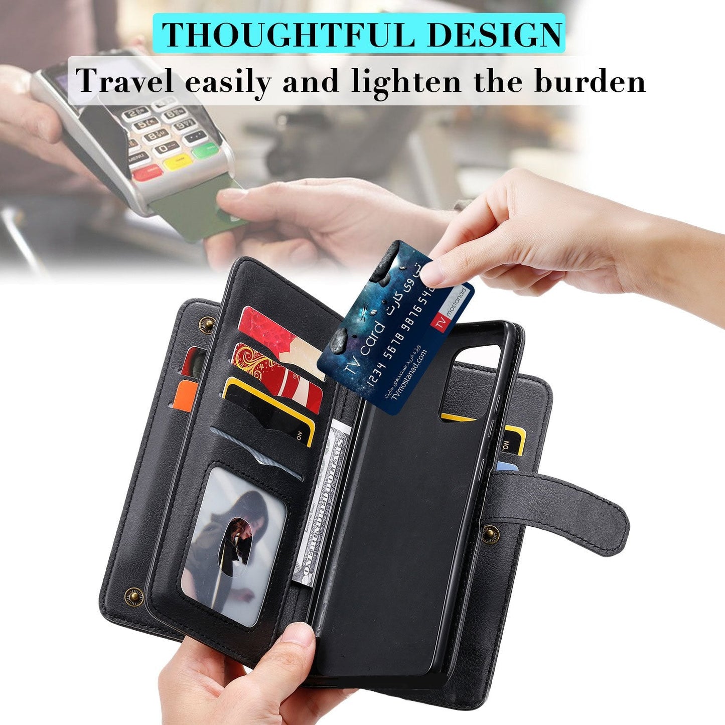 Multifunktionale Großraum-Brieftaschen-Handyhülle für Samsung S/Note Serie