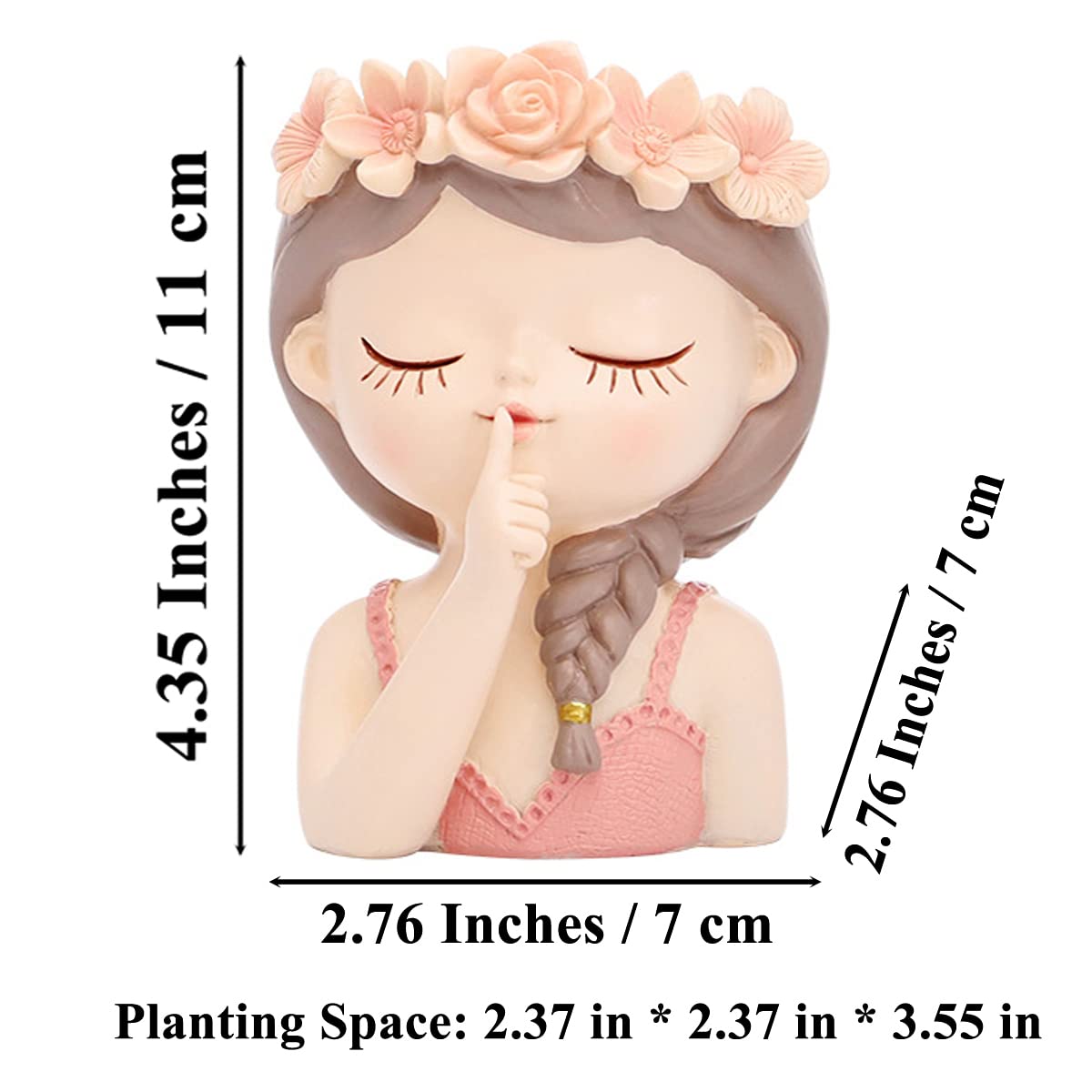Little Girl Resin Flower Pot