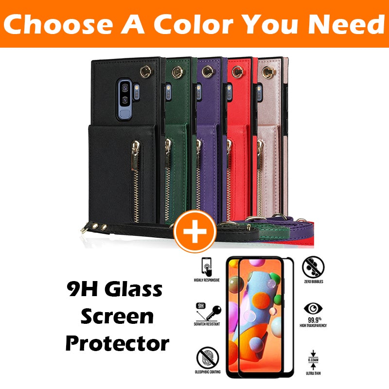 New Crossbody Zipper Wallet Phone Case For Samsung S9 Plus