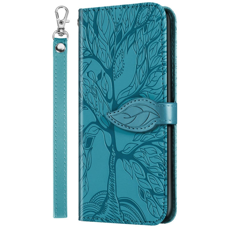 Neue 3D geprägte Baum des Lebens Brieftaschen-Handyhülle für Samsung S Serie