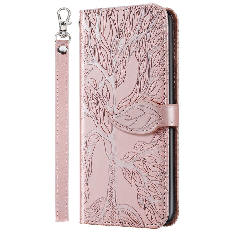 Neue 3D geprägte Lebensbaum-Brieftaschen-Handyhülle für iPhone