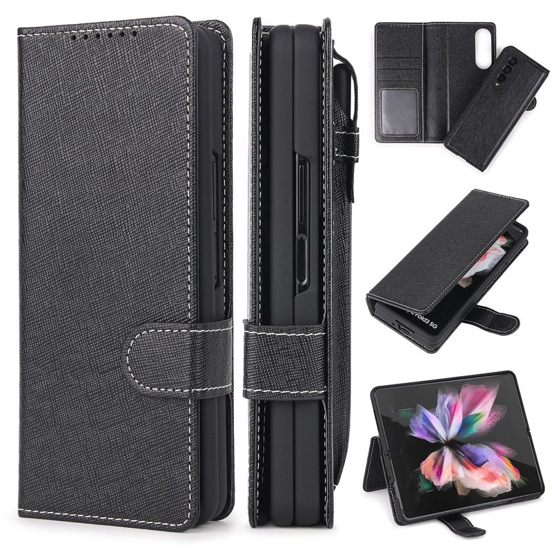 Neue 2-in-1 Leder Geldbörse Stift Slot Handyhülle für Samsung Galaxy Z Fold3 5G