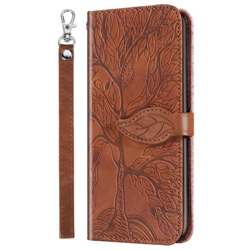 Neue 3D geprägte Lebensbaum-Brieftaschen-Handyhülle für iPhone