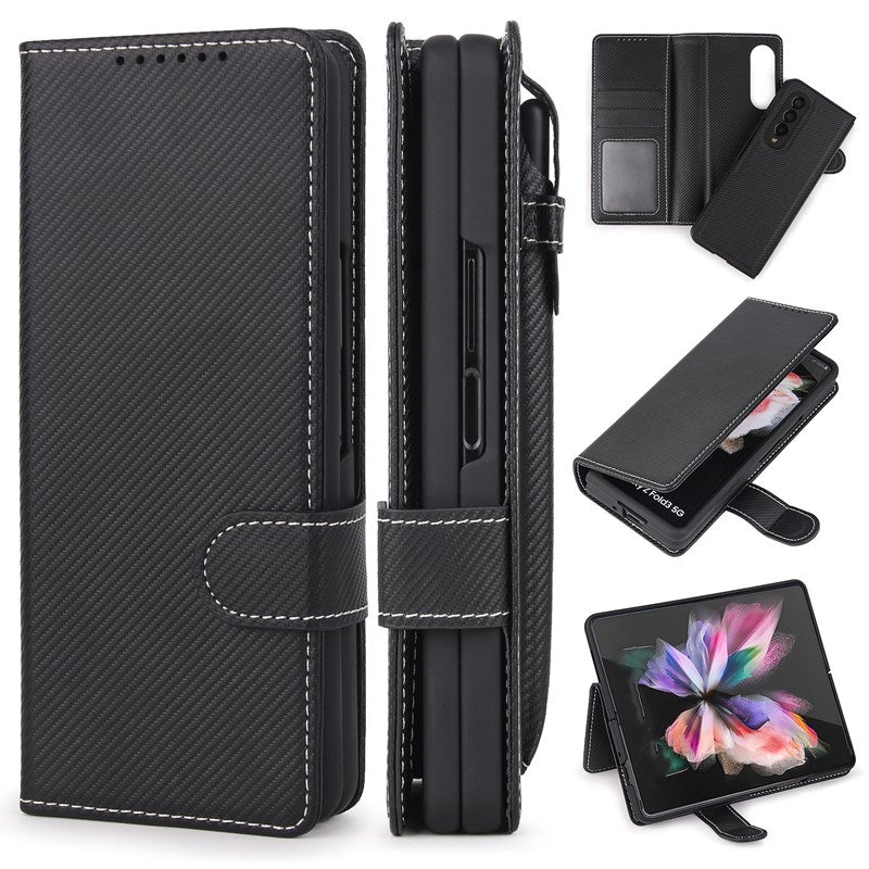 Neue 2-in-1 Leder Geldbörse Stift Slot Handyhülle für Samsung Galaxy Z Fold3 5G